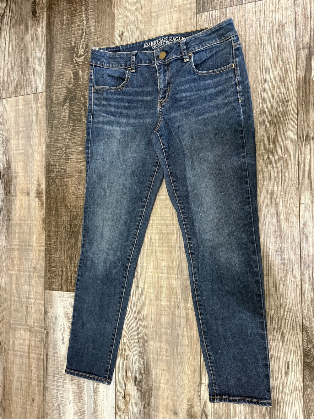 American Eagle Outfitters Women's Skinny Capris - Dark Blue Wash